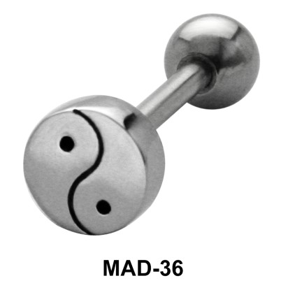 Yin Yang S316L Tongue Piercing MAD-36